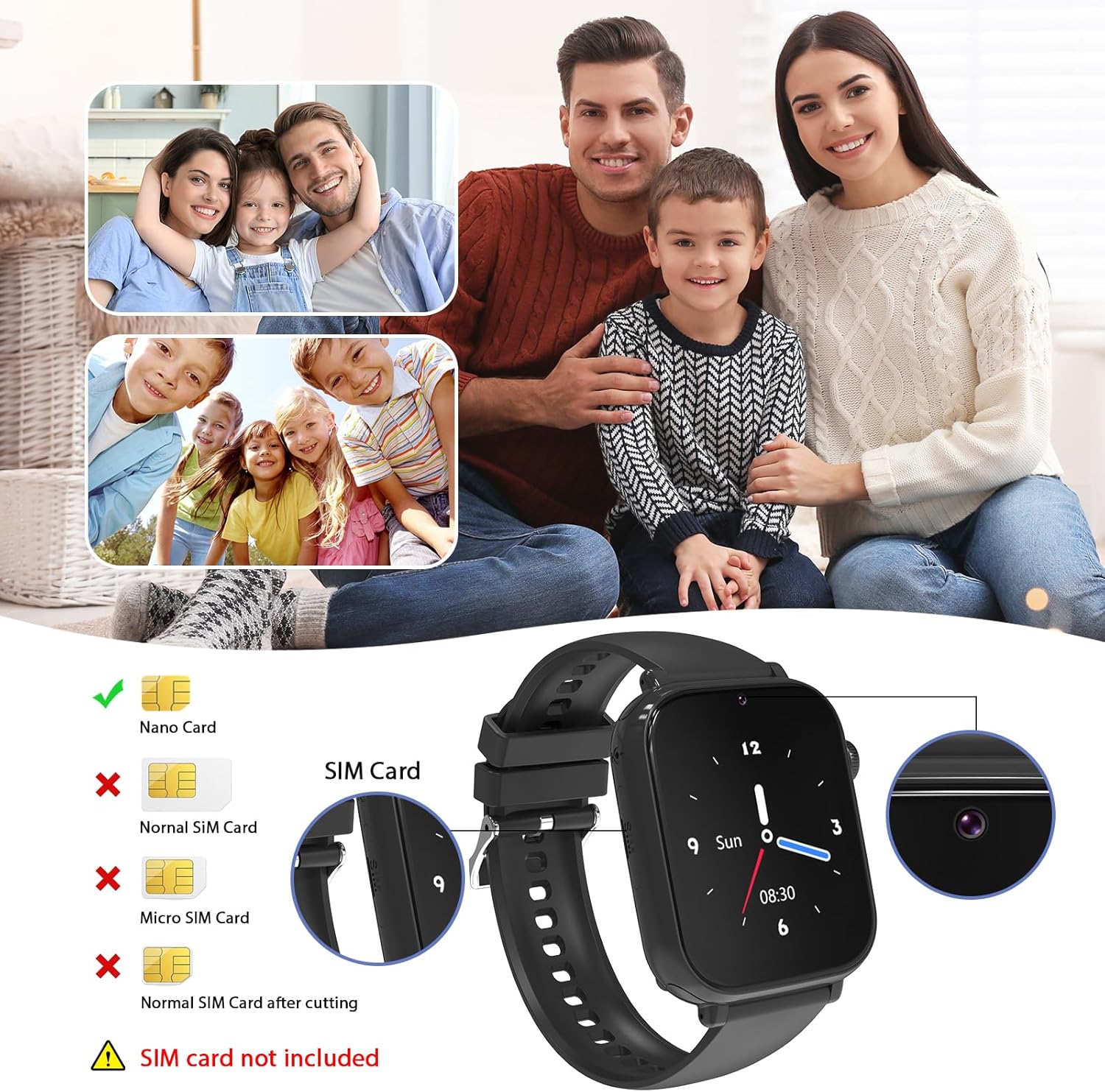 4G Kids Smart Watch GPS Tracker Phone Video Call SOS Red