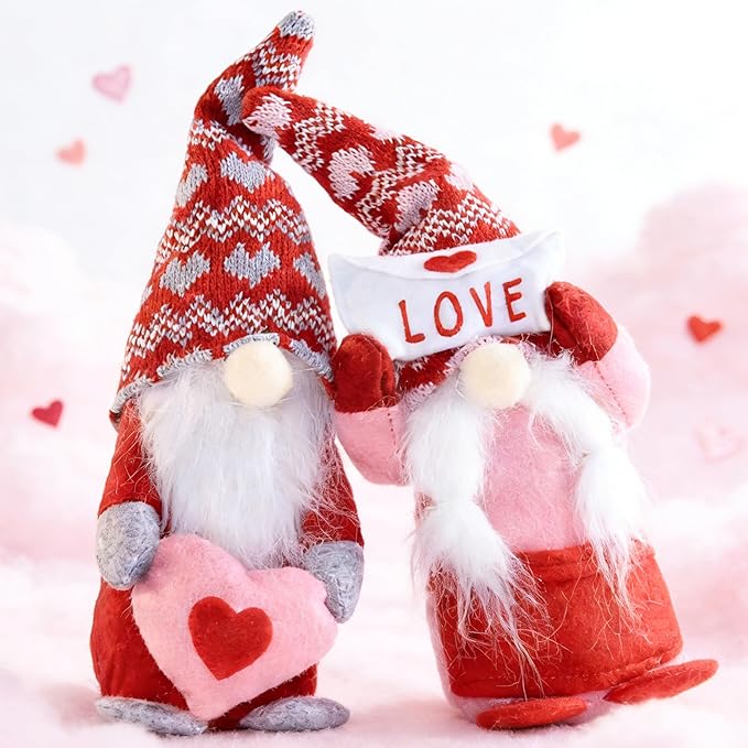 2PCS Spring Gnome Plush Tulip Decor Mothers Day Tabletop