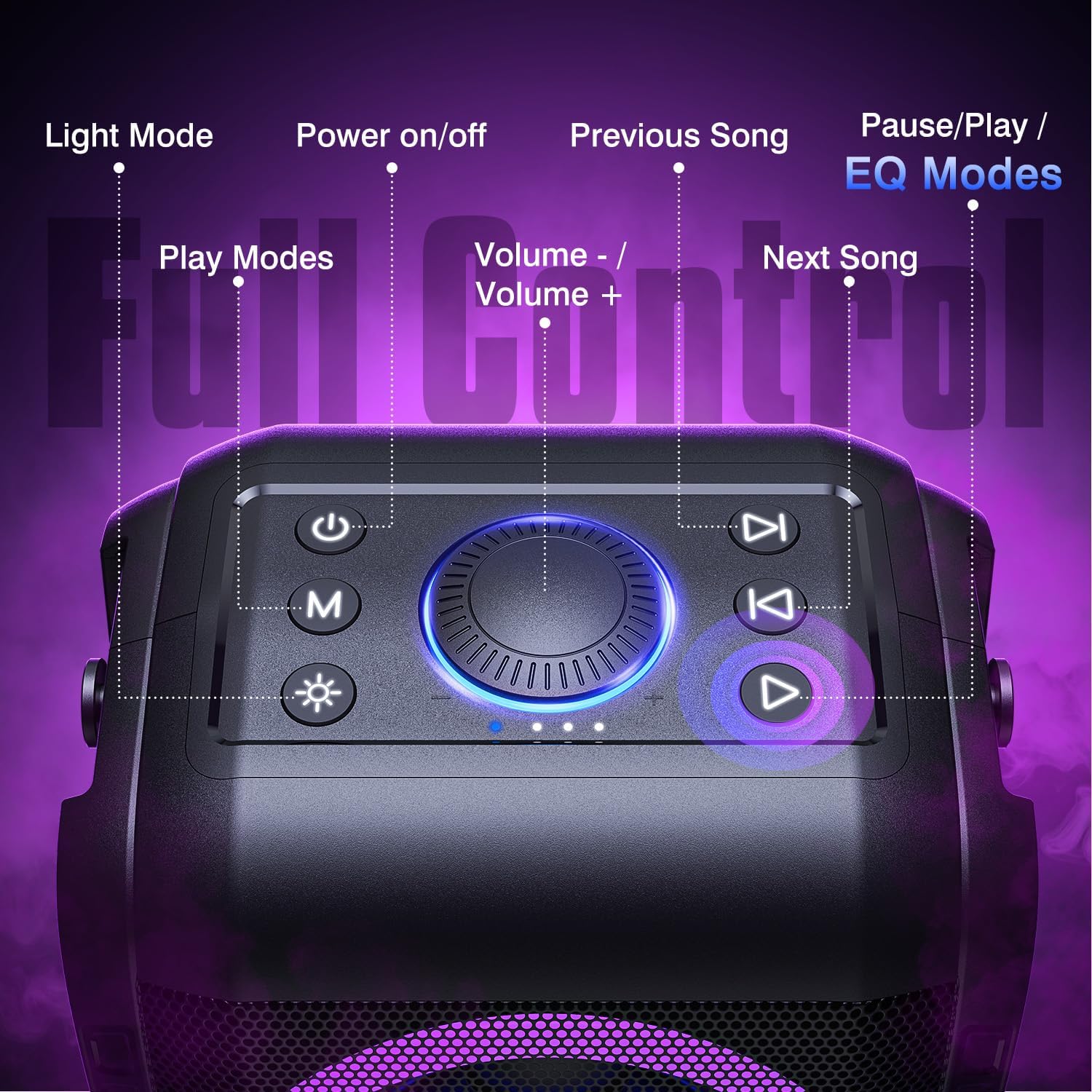 180W Portable Bluetooth Party Speaker Bass LED 24H TWS