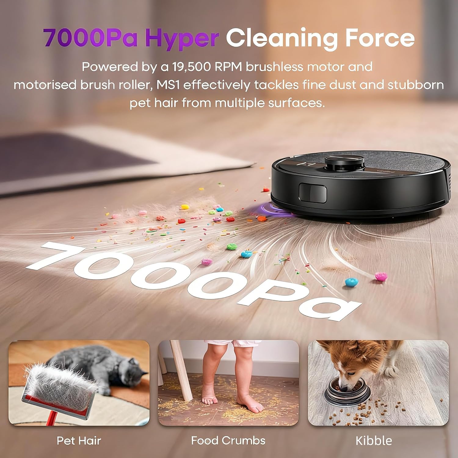 Robot Vacuum Mop 7000Pa LiDAR Smart Mapping Cleaner