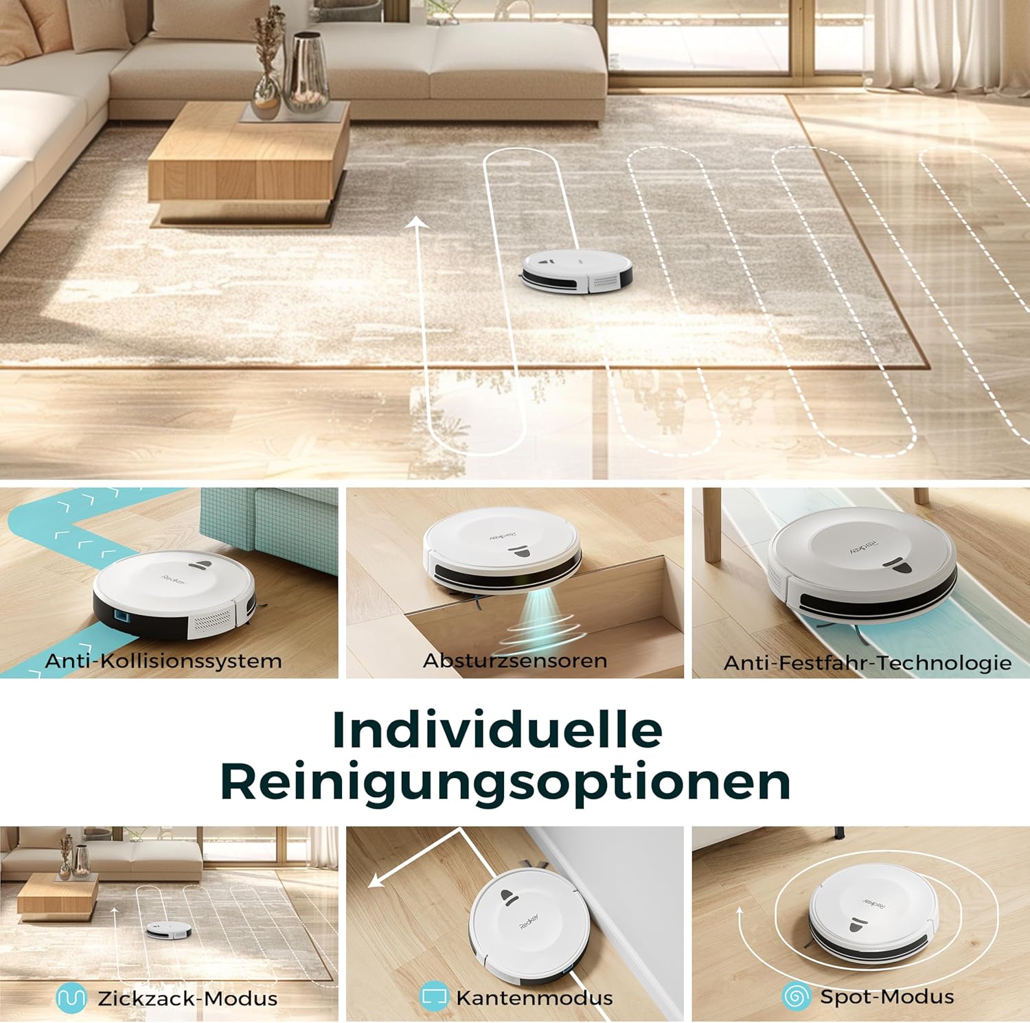Robot Vacuum Cleaner 3800Pa Smart App Remote Pet Hair Auto Charge