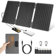 30W Portable Solar Panel Foldable USB C DC Charger Camping