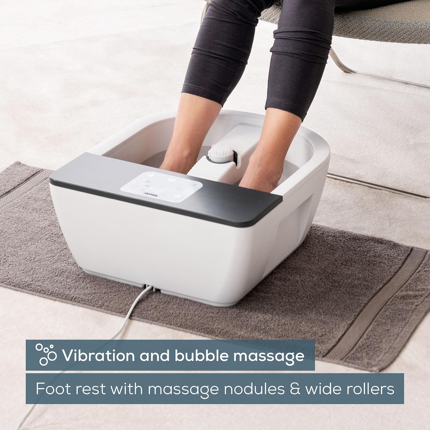 Heated Foot Spa Massager Touch Screen Bubble Vibration Pedicure
