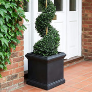 35cm Square Planter Black Slate Effect Garden Flower Pot