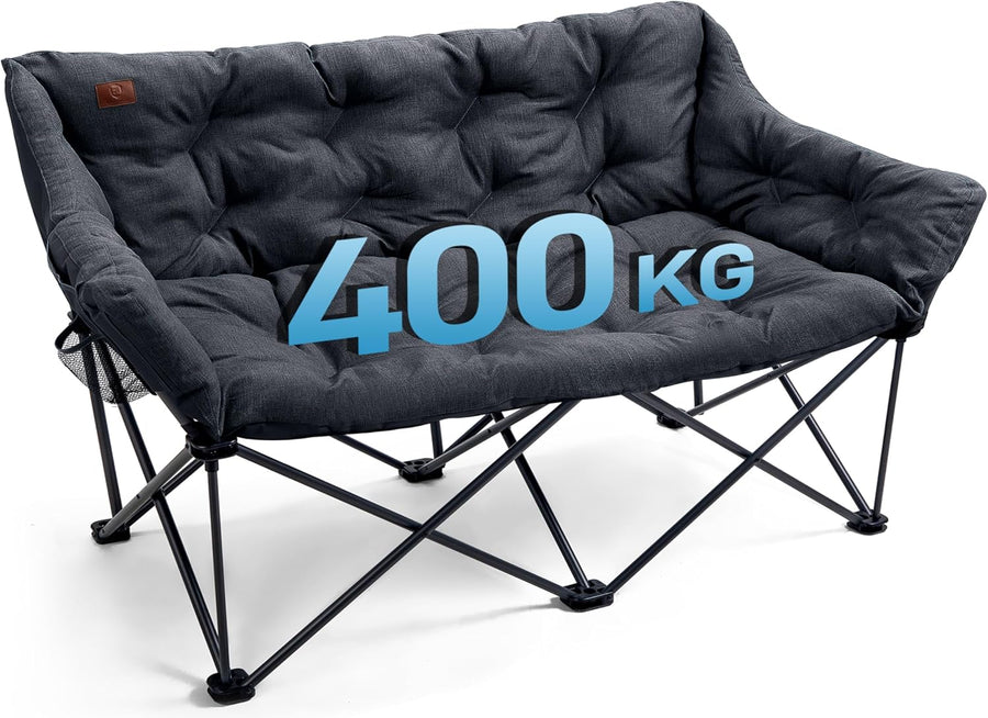 Double Camping Chair 400KG Heavy Duty Folding Sofa Seat
