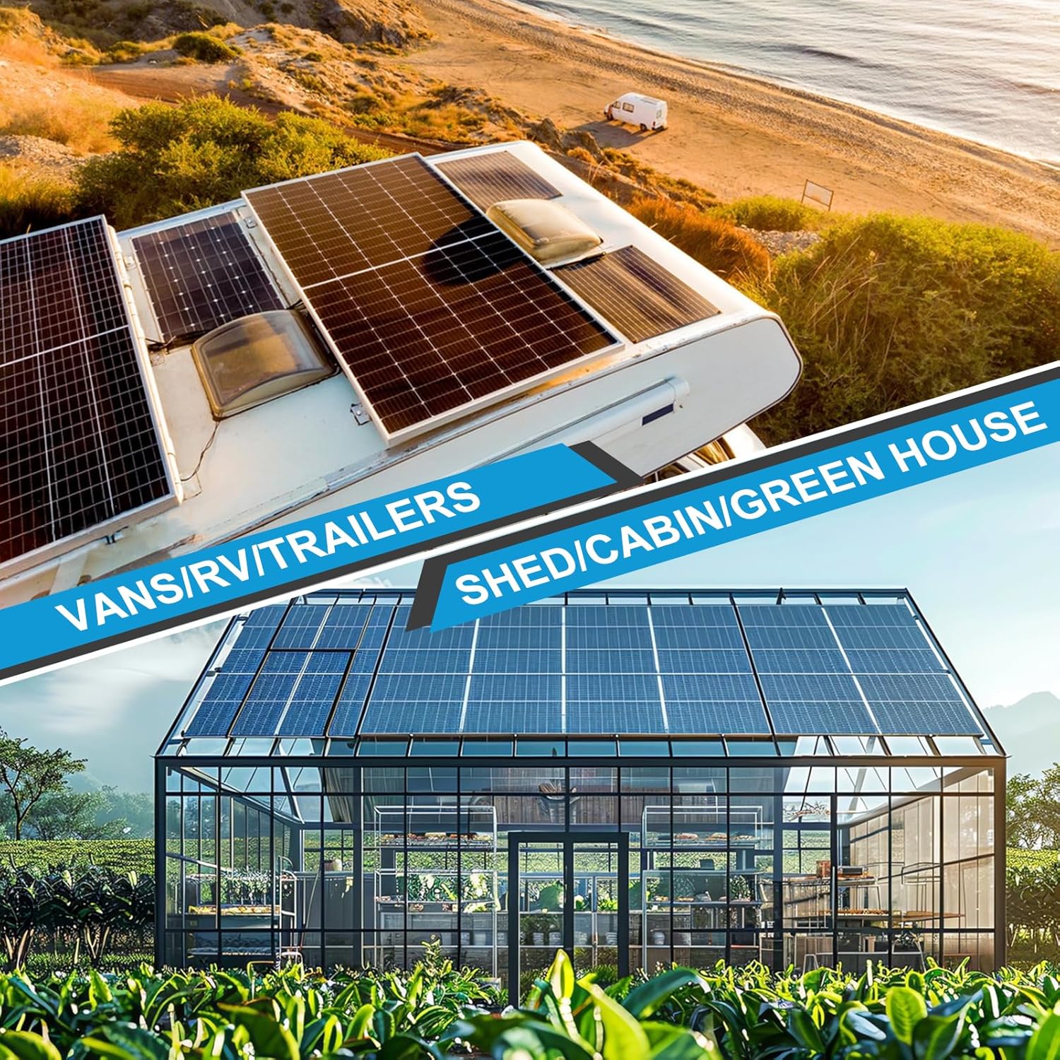 240W Solar Panel Kit 12V 24V Bluetooth Controller RV Boat Off Grid