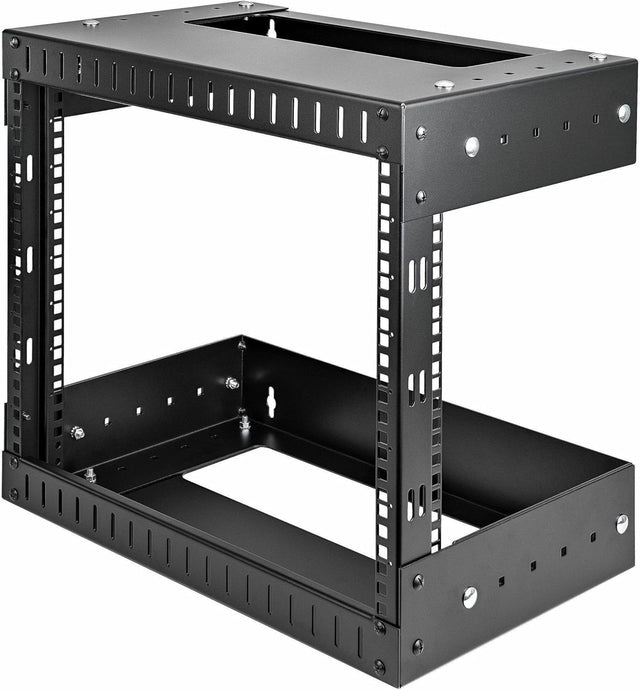 8U Wall Mount Network Rack 19 Inch Adjustable Open Frame Steel