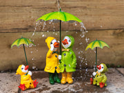 Duck Garden Ornaments Set Umbrella Resin Outdoor Patio Decor