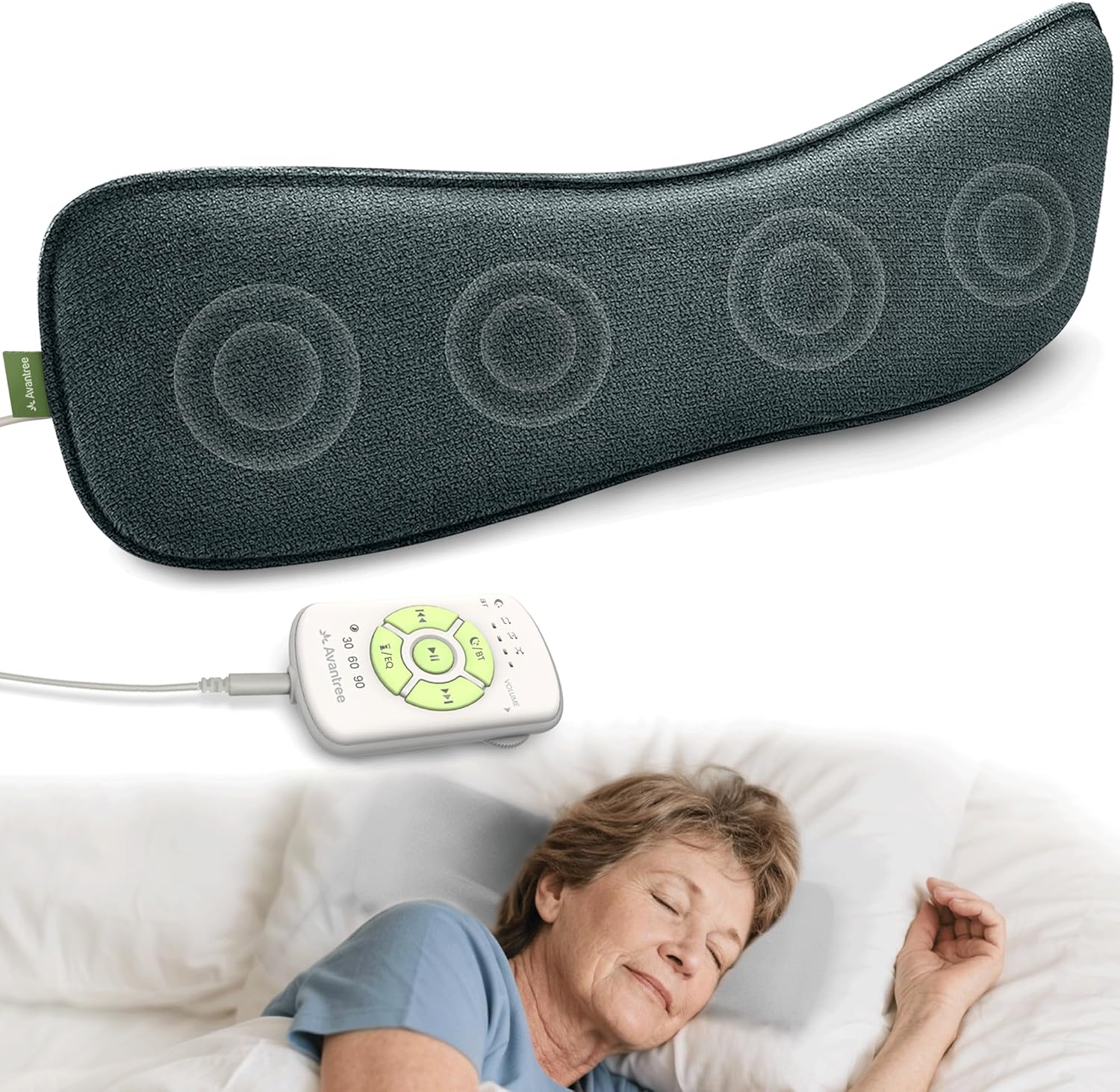 Bluetooth Pillow Speaker Sleep Audio White Noise Remote