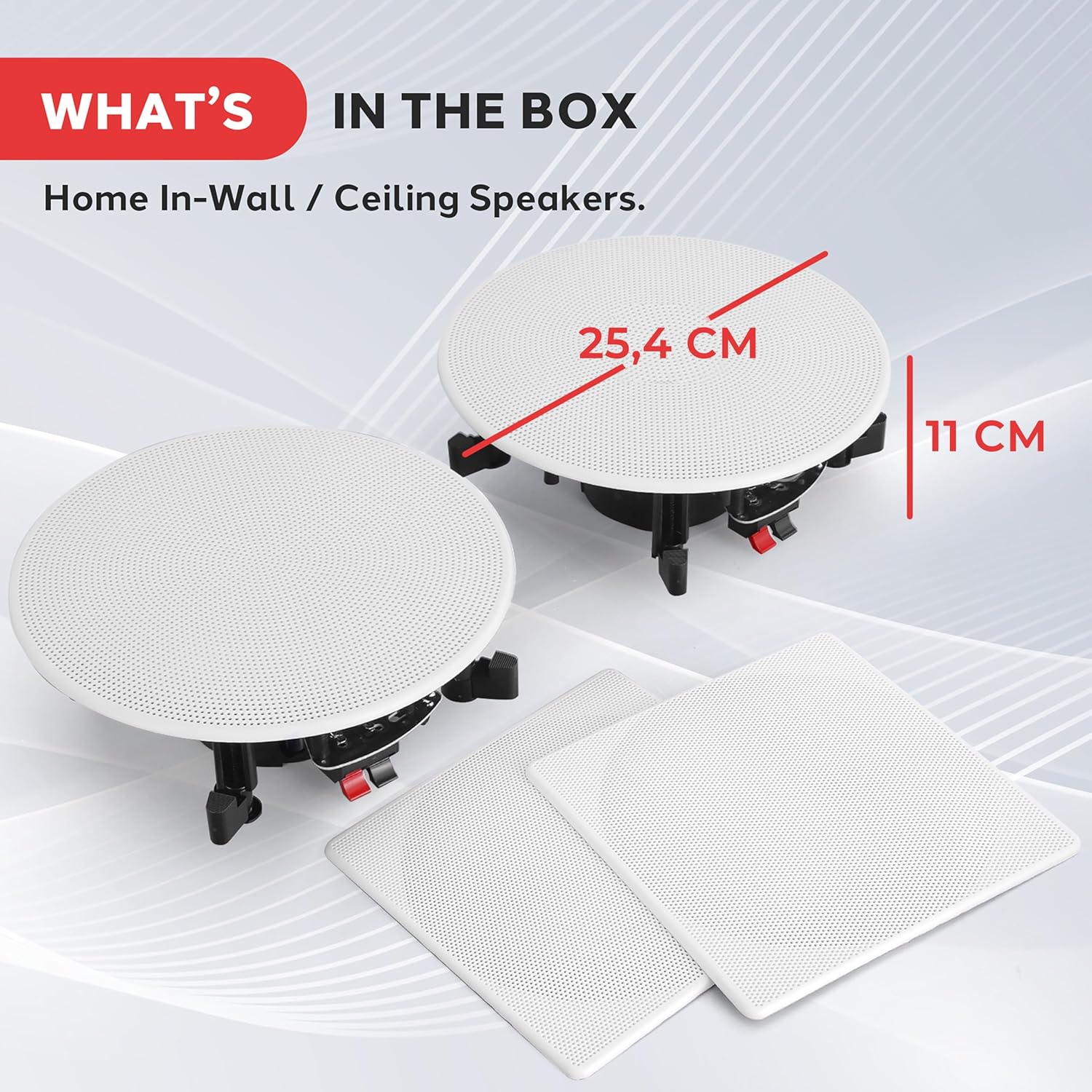 5.25 Inch In Ceiling Wall Speakers 150W Flush Mount Stereo Pair