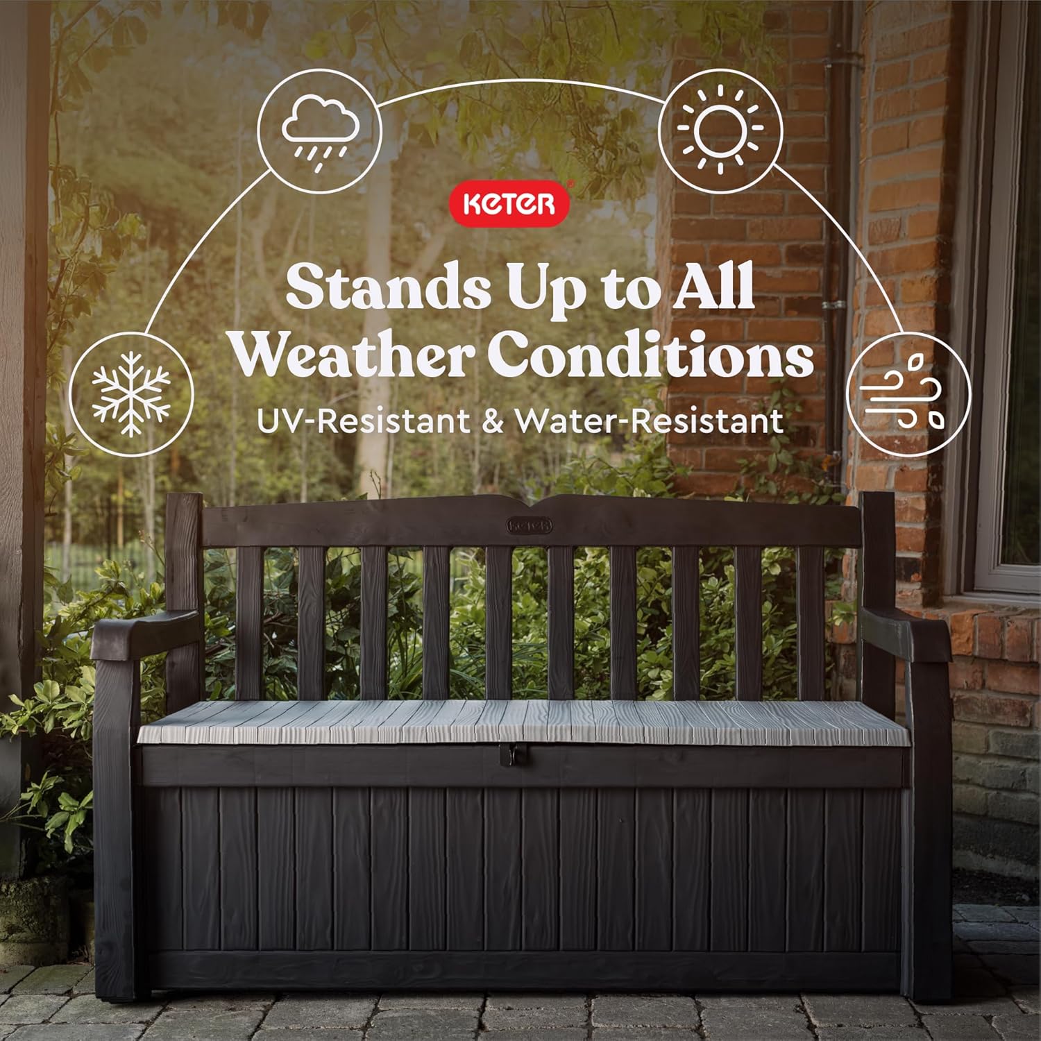 Outdoor Garden Storage Bench 70 Gallon Deck Box Patio Seat