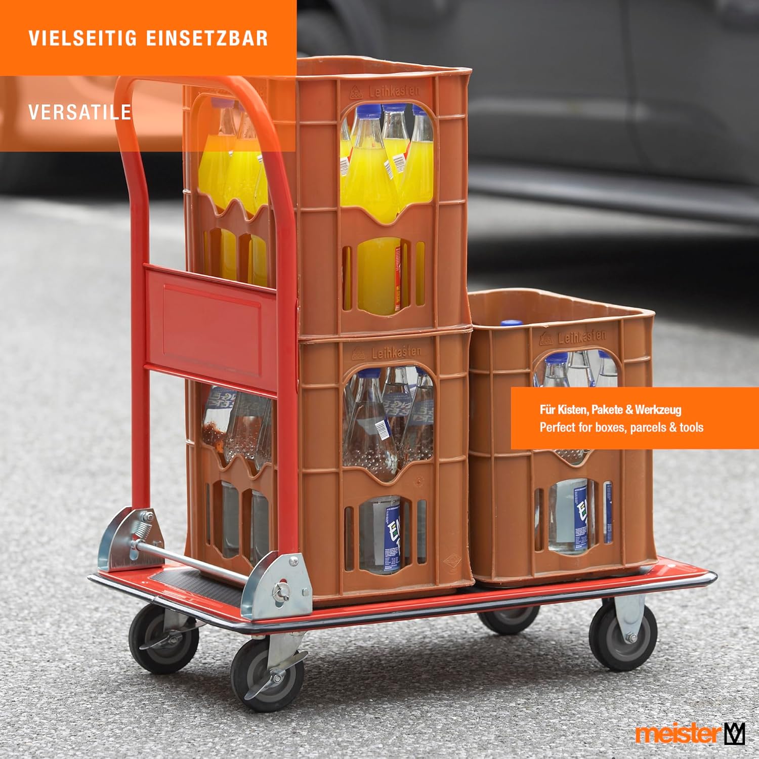 Foldable Platform Truck 150KG Trolley With Brake Wheels