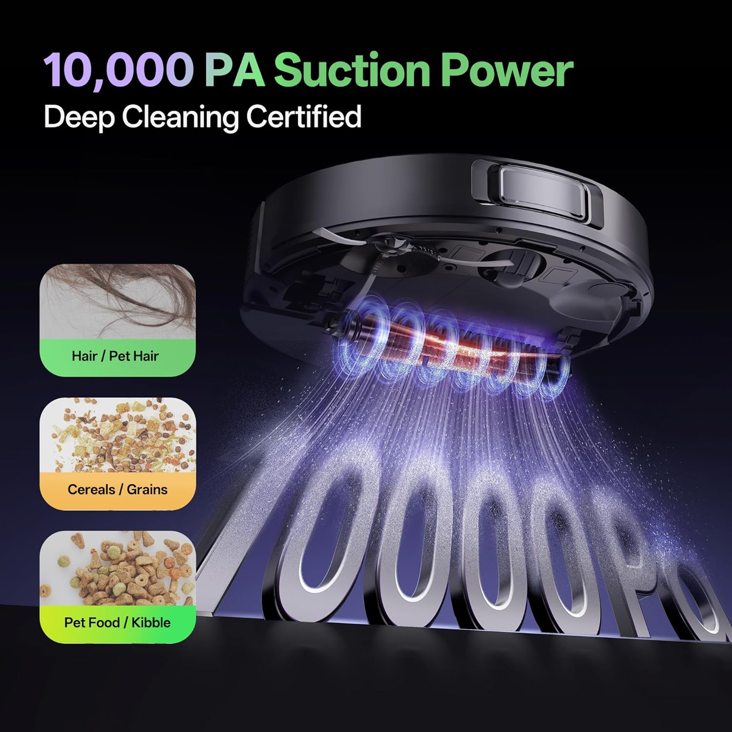 Robot Vacuum Mop 10000Pa Bagless Self Empty LiDAR Mapping App