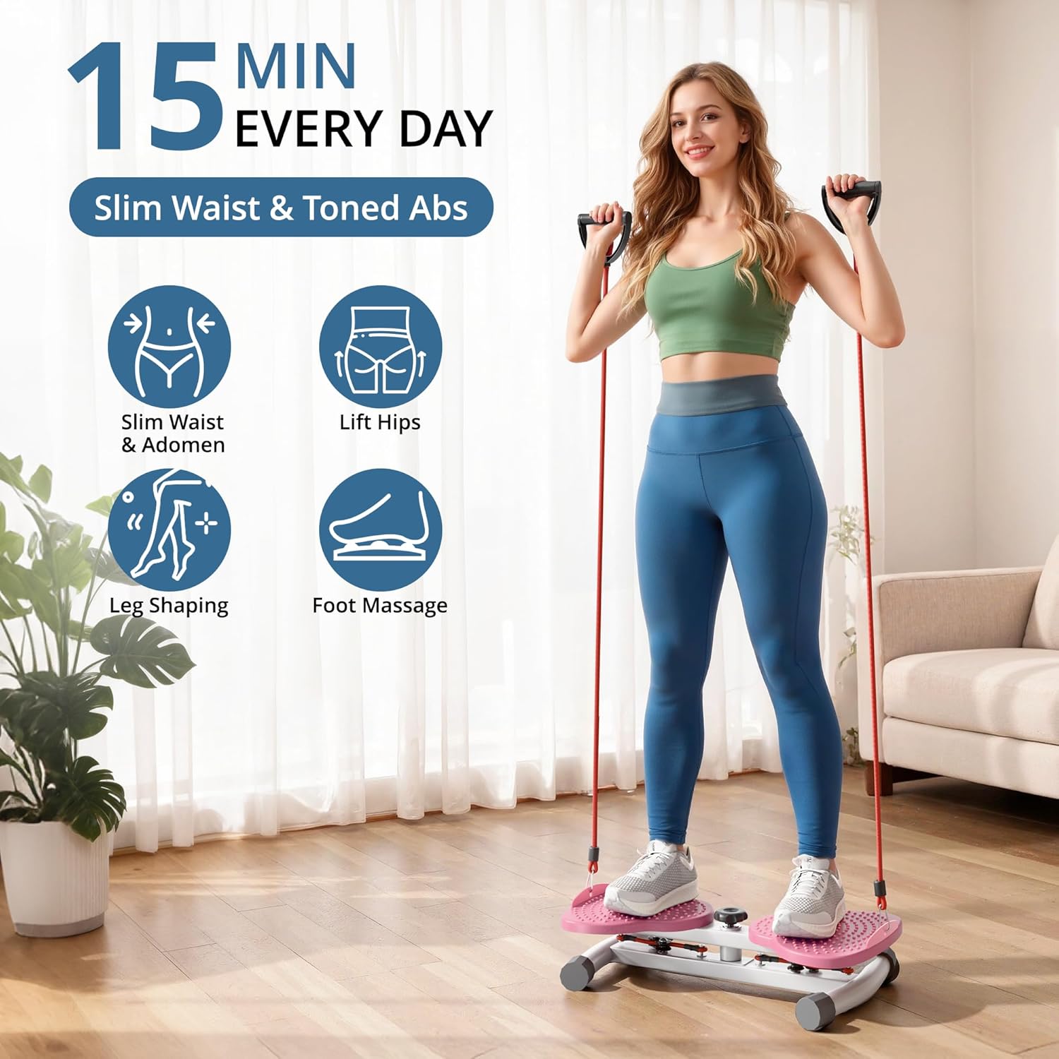 Waist Twisting Board Fitness Machine Resistance Band Core Trainer