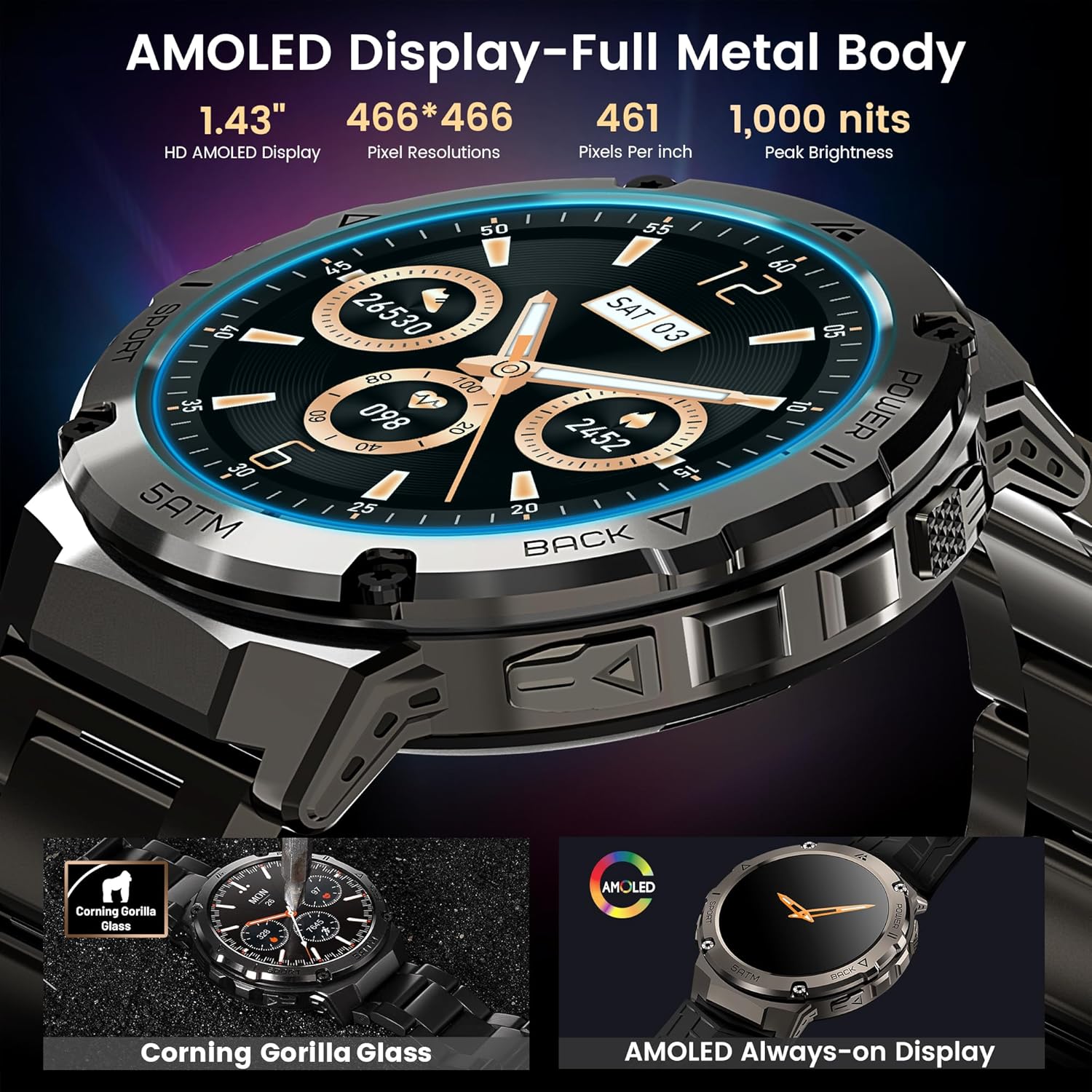 Military GPS Smart Watch 170 Sports 50M Waterproof