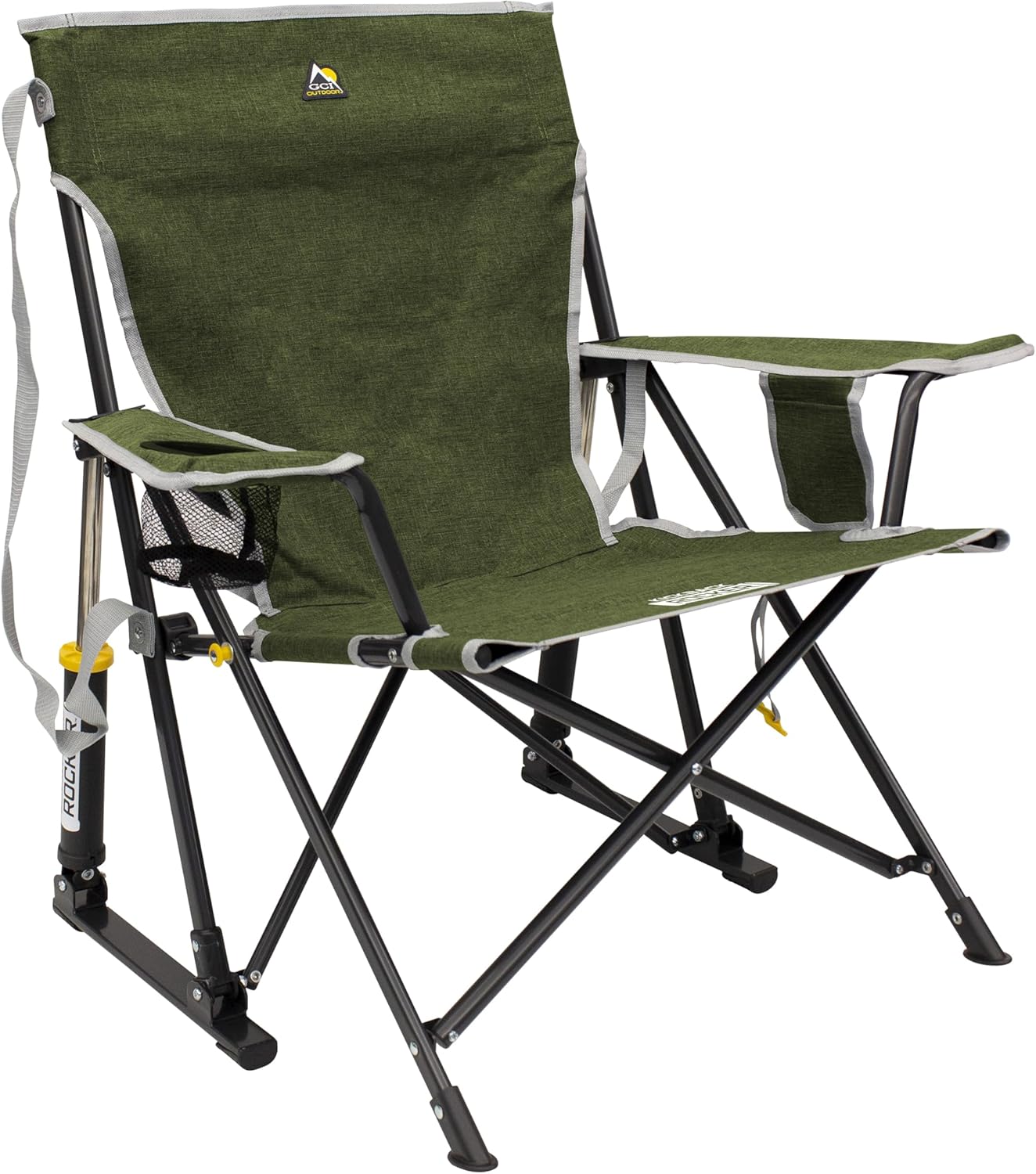 Portable Folding Rocking Chair with Cup Holder Green