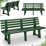 3 Seater Outdoor Plastic Garden Bench Patio Deck Seat Green