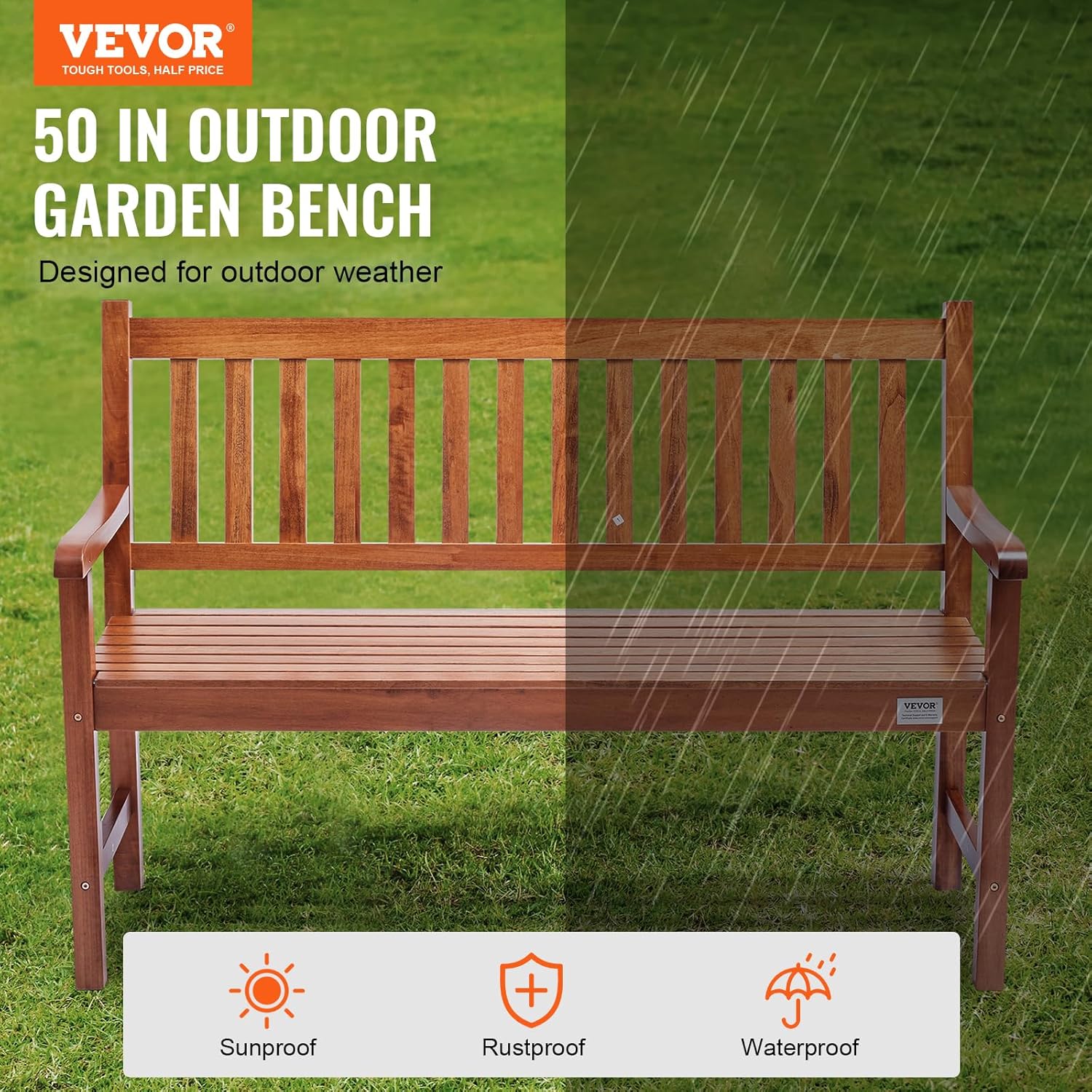 Wooden Garden Bench 3 Seater Outdoor Patio Porch Seat