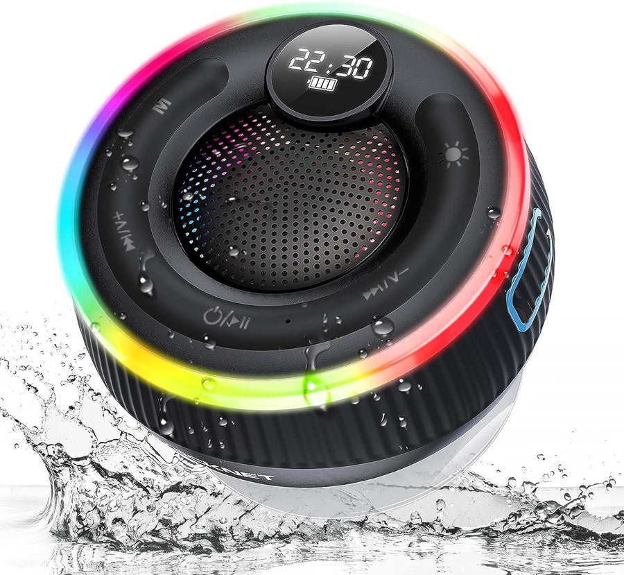 Bluetooth Shower Speaker Waterproof IPX7 Suction Cup RGB