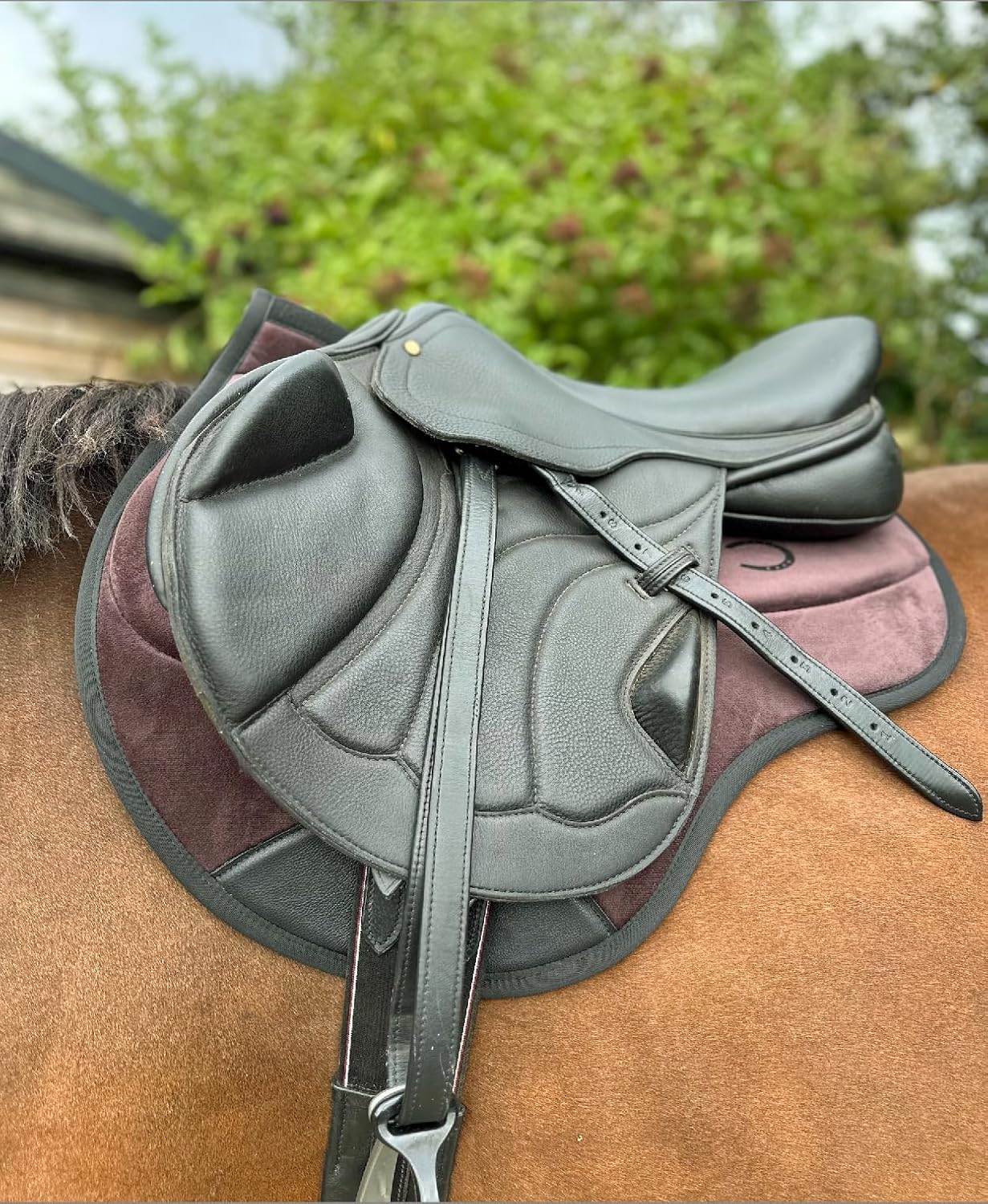 Tech Velvet Jump Saddle Pad Anti Slip Black