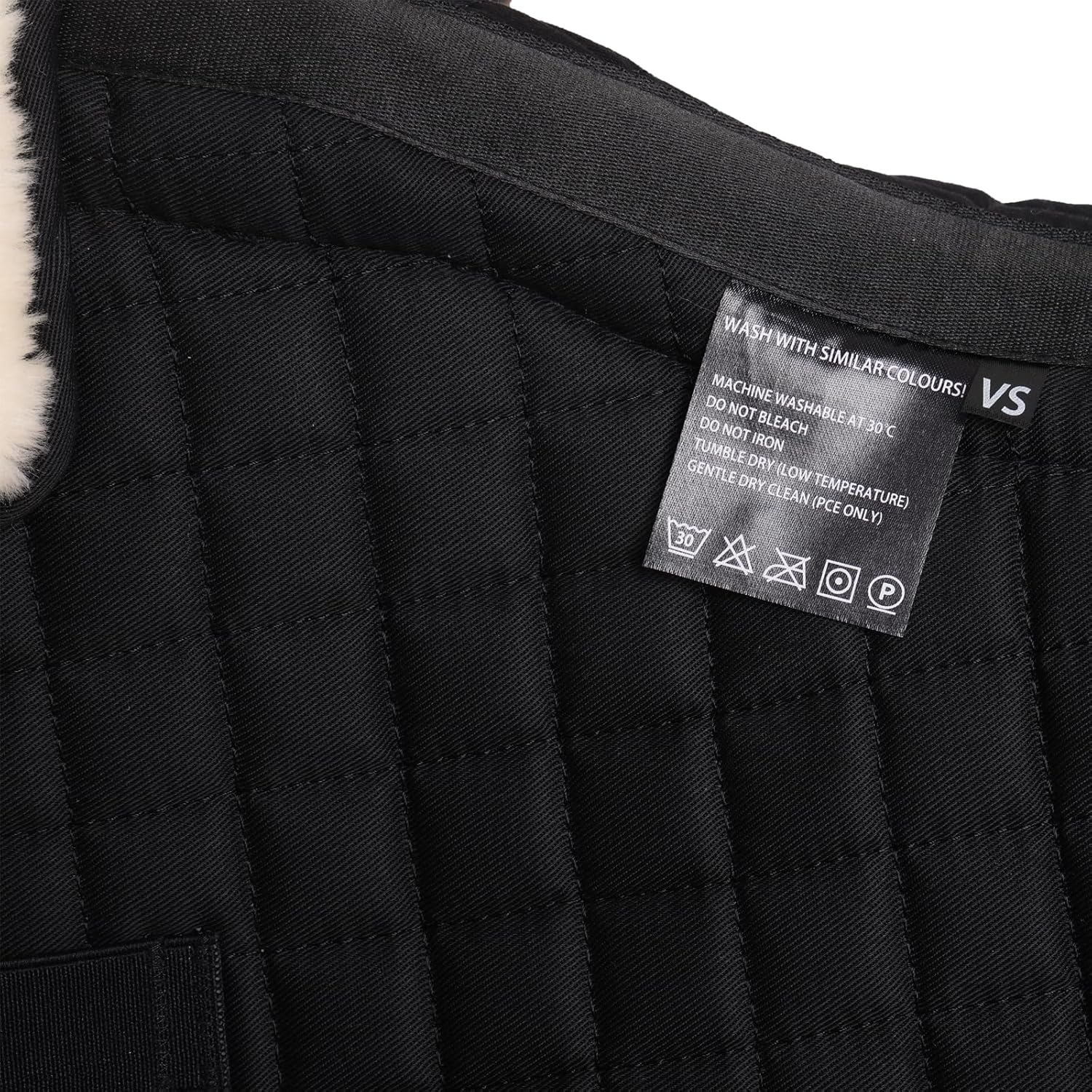 Faux Fur Jump Saddle Pad Full Black Natural