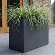 60cm Large Trough Planter Dark Grey Stone Effect Outdoor Pot