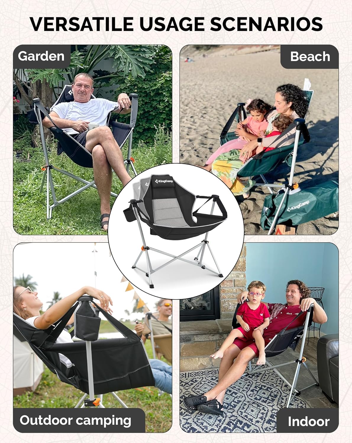 Hammock Camping Chair Swing Folding Rocker Seat