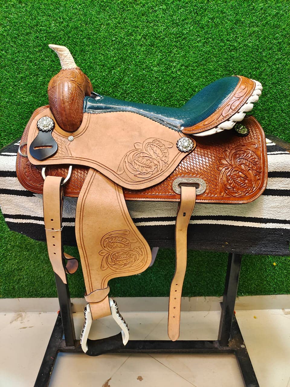 Leather Western Horse Saddle 11.5 Inch Barrel Trail Seat