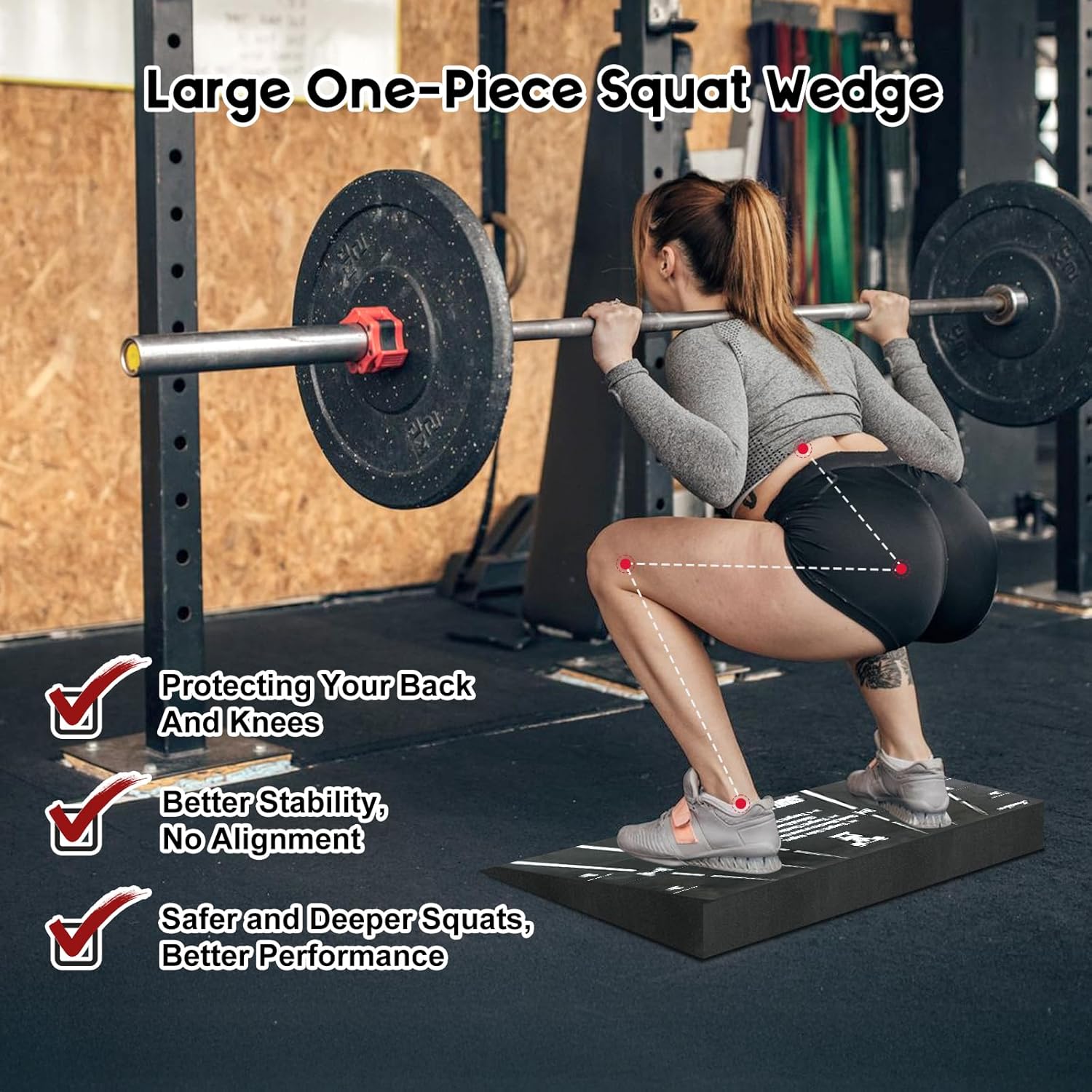 Squat Wedge Block Heel Elevated Slant Board for Squats Calf Stretch