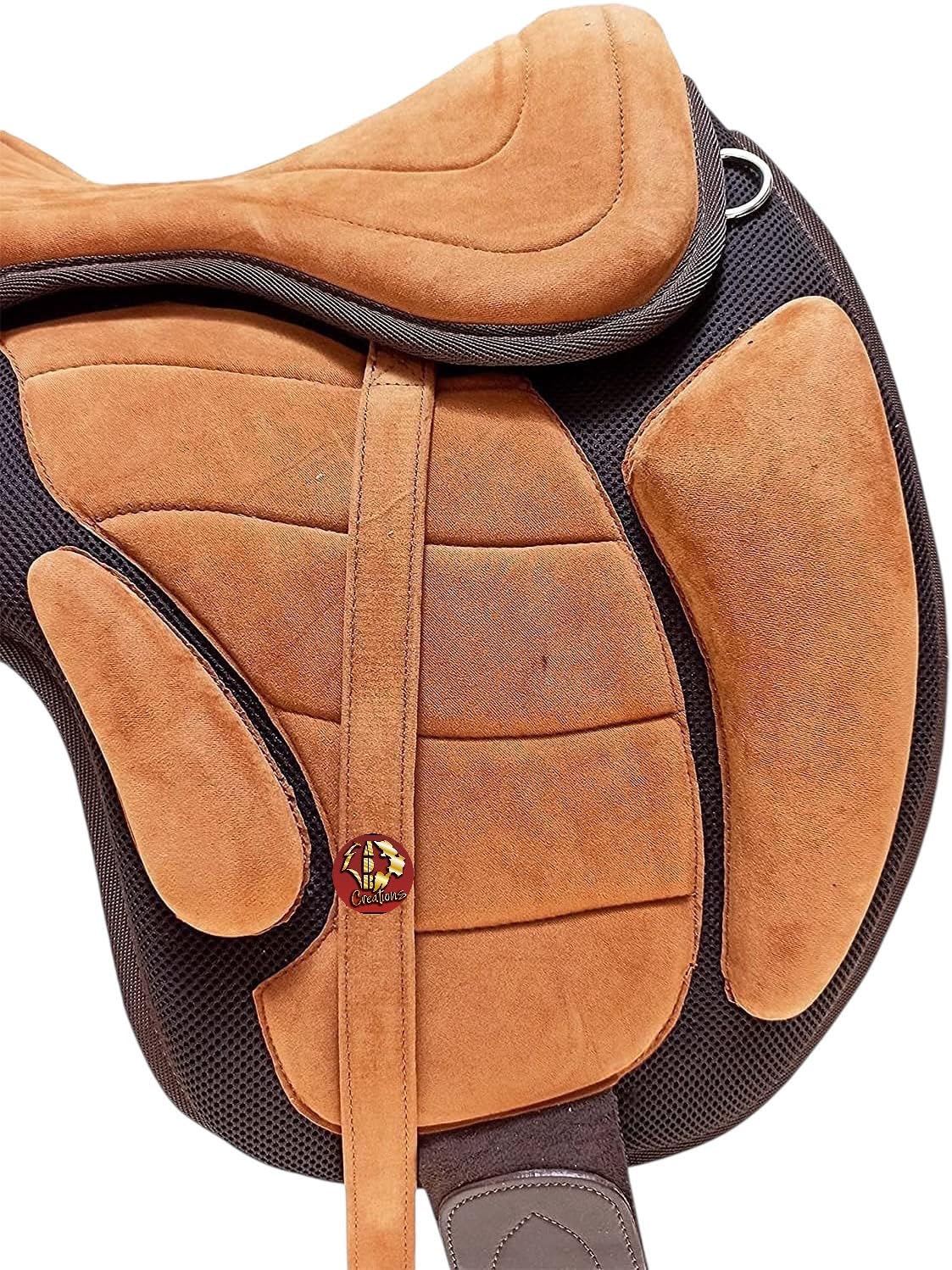 Brown Treeless English Horse Saddle 12 Inch With Stirrups
