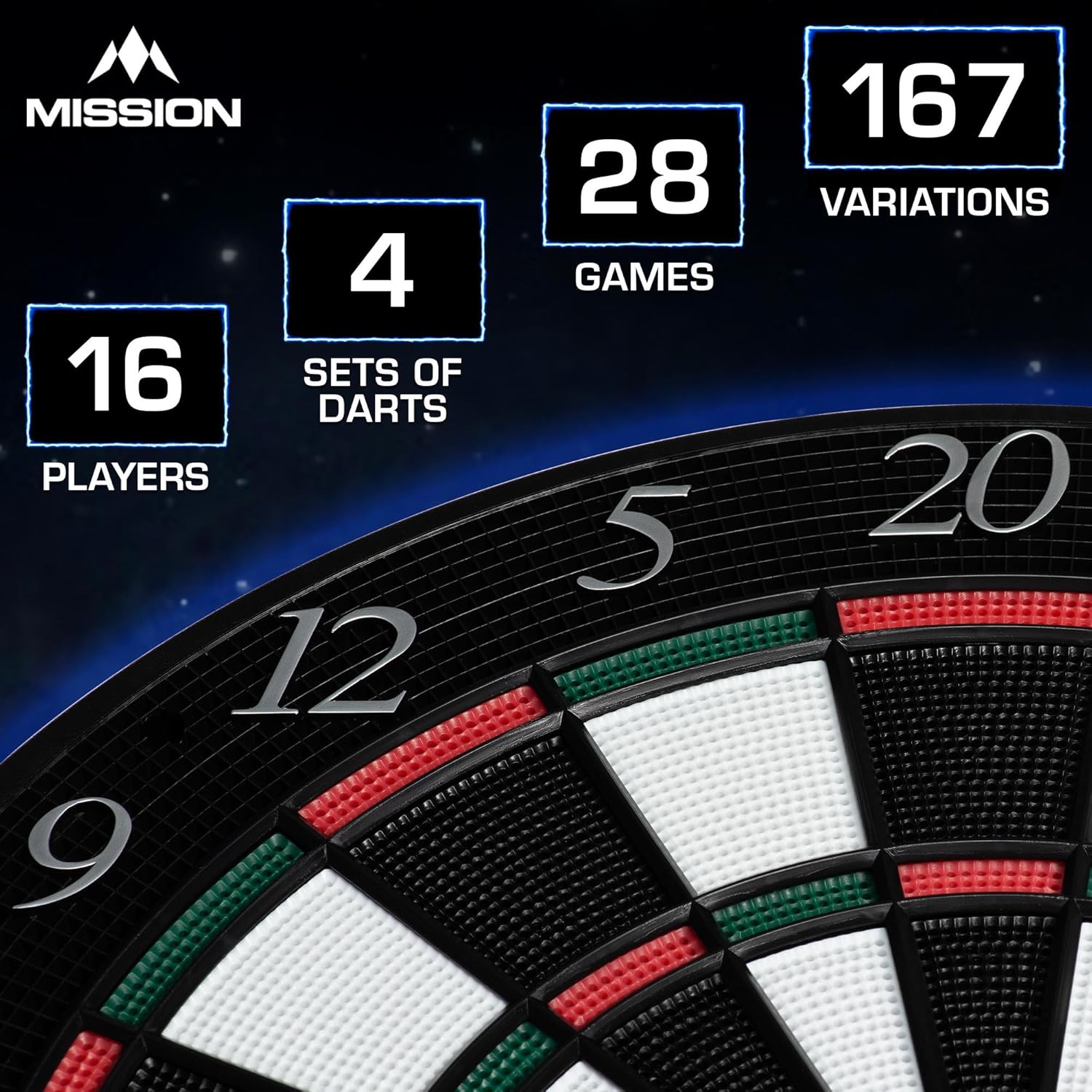 Electronic Dartboard Soft Tip 28 Games 16 Players 4 Sets Darts