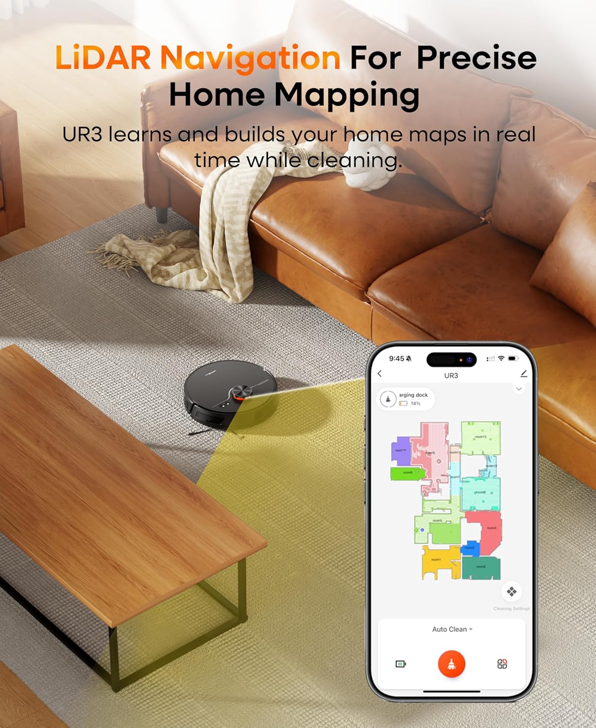 Robot Vacuum Mop 7000Pa Self Empty LiDAR Mapping App Voice Control