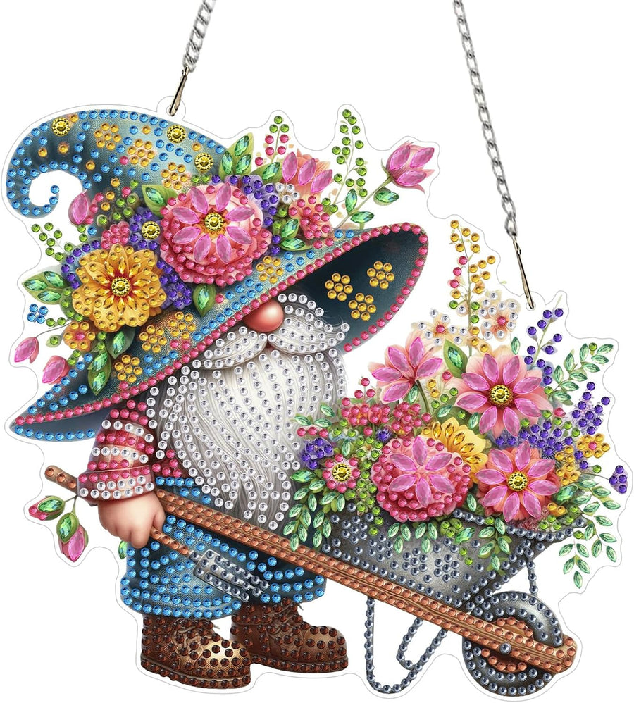 Gnome Diamond Painting Kit 20cm DIY 5D Rhinestone Hanging Decor