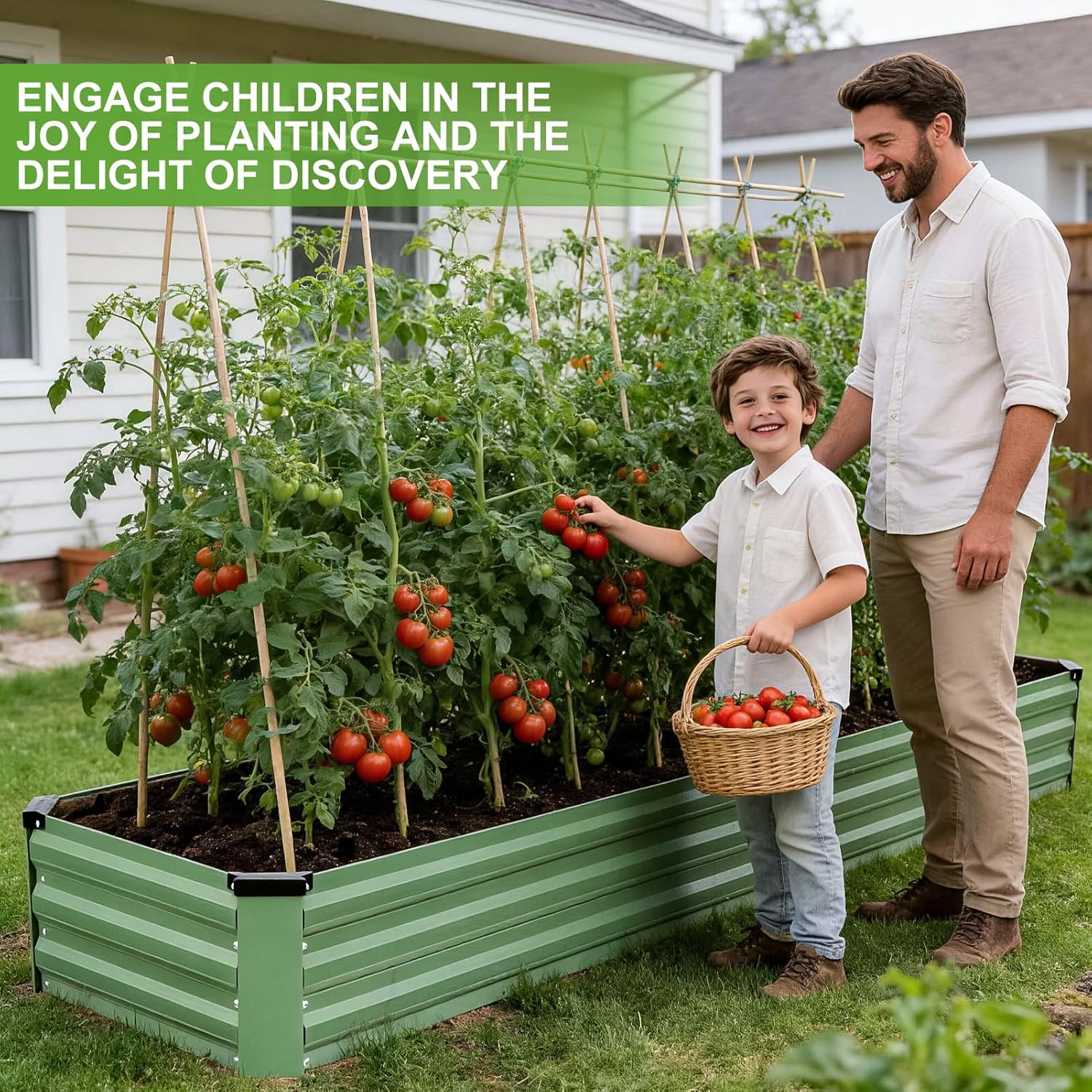 Metal Raised Garden Bed 8x2ft Set 2 Outdoor Planter Steel Kit