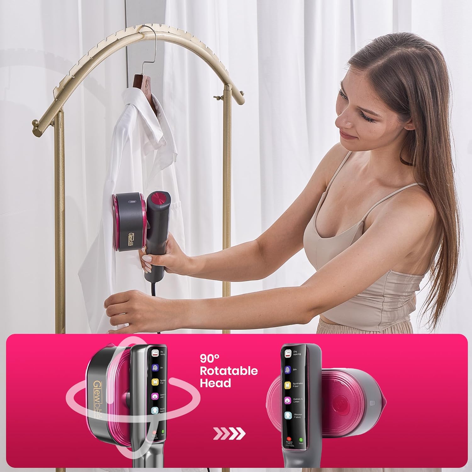 Handheld Garment Steamer 1200W Fast Heat 10s LCD Travel Iron