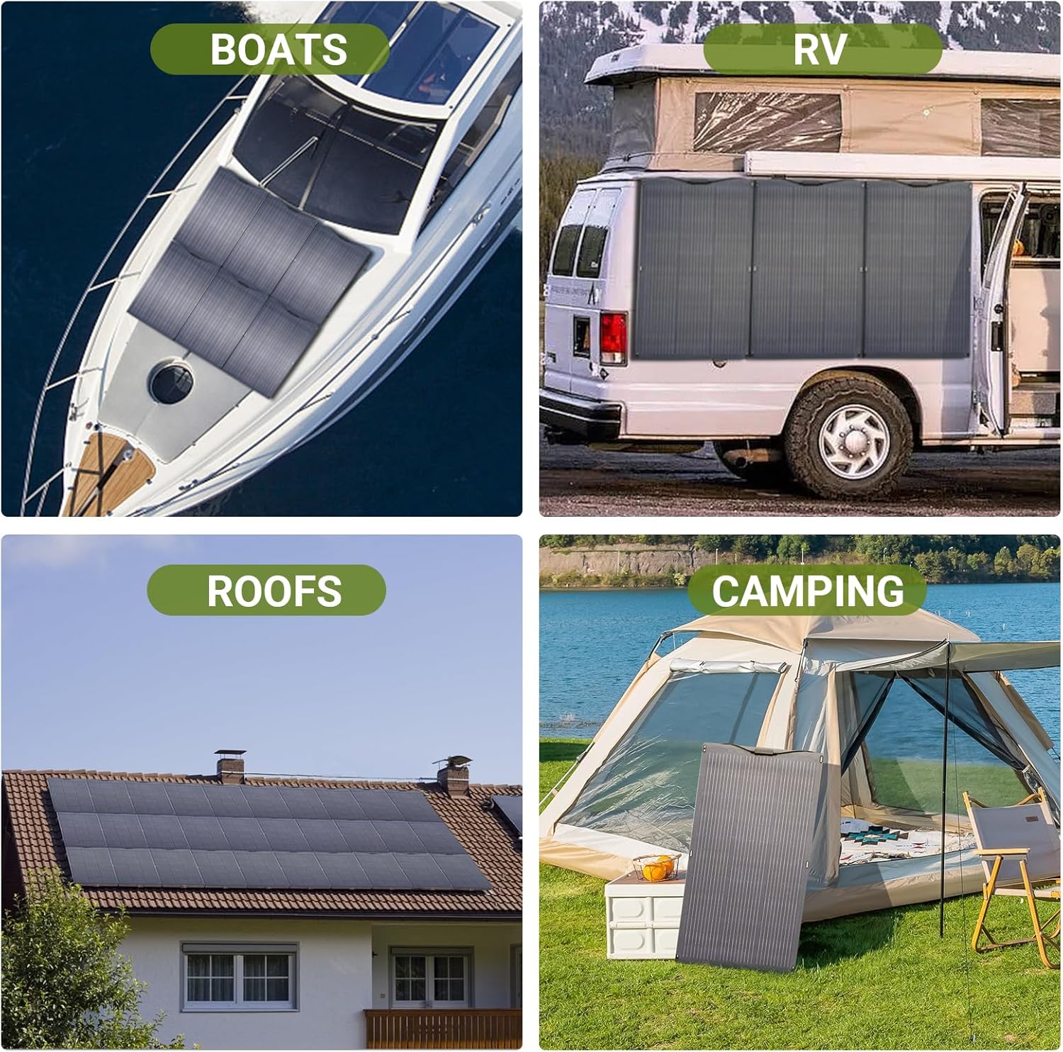 200W Flexible Solar Panel Monocrystalline Waterproof Roof RV