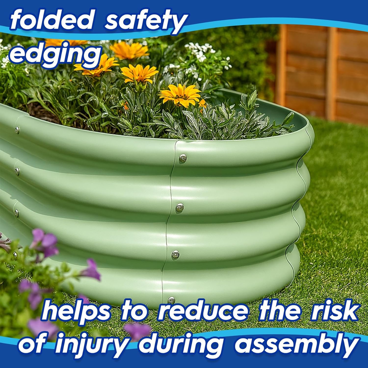Raised Garden Bed Set 2 Galvanised Steel Planter 120x60cm