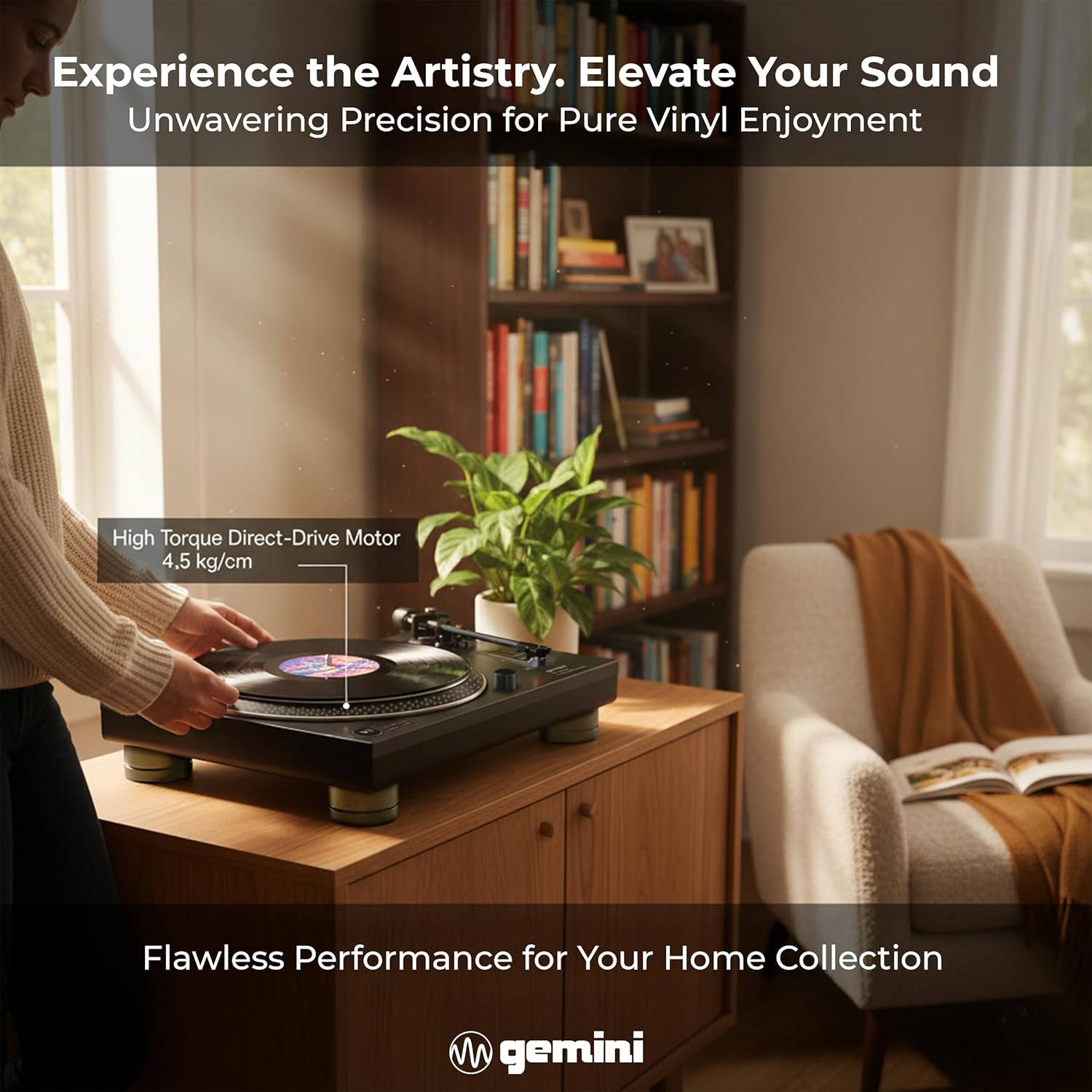 High Torque Direct Drive Turntable USB DJ Ready Black