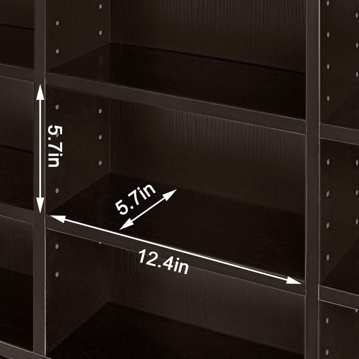 837 CD 396 DVD Storage Cabinet Adjustable Media Shelf Bookcase Brown - Kwikley