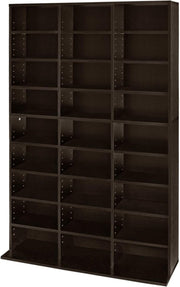 837 CD 396 DVD Storage Cabinet Adjustable Media Shelf Bookcase Brown - Kwikley