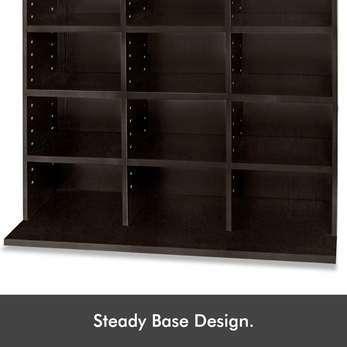 837 CD 396 DVD Storage Cabinet Adjustable Media Shelf Bookcase Brown - Kwikley