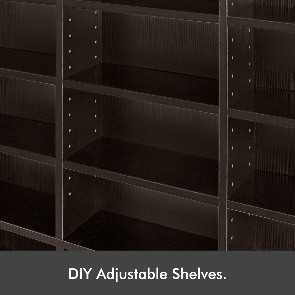 837 CD 396 DVD Storage Cabinet Adjustable Media Shelf Bookcase Brown - Kwikley