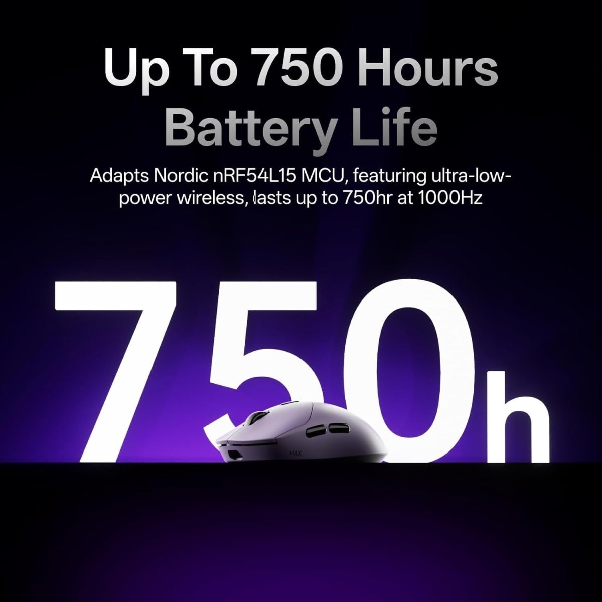 8K Wireless Gaming Mouse 30K DPI 53g 750H Battery 10 Button Purple - Kwikley