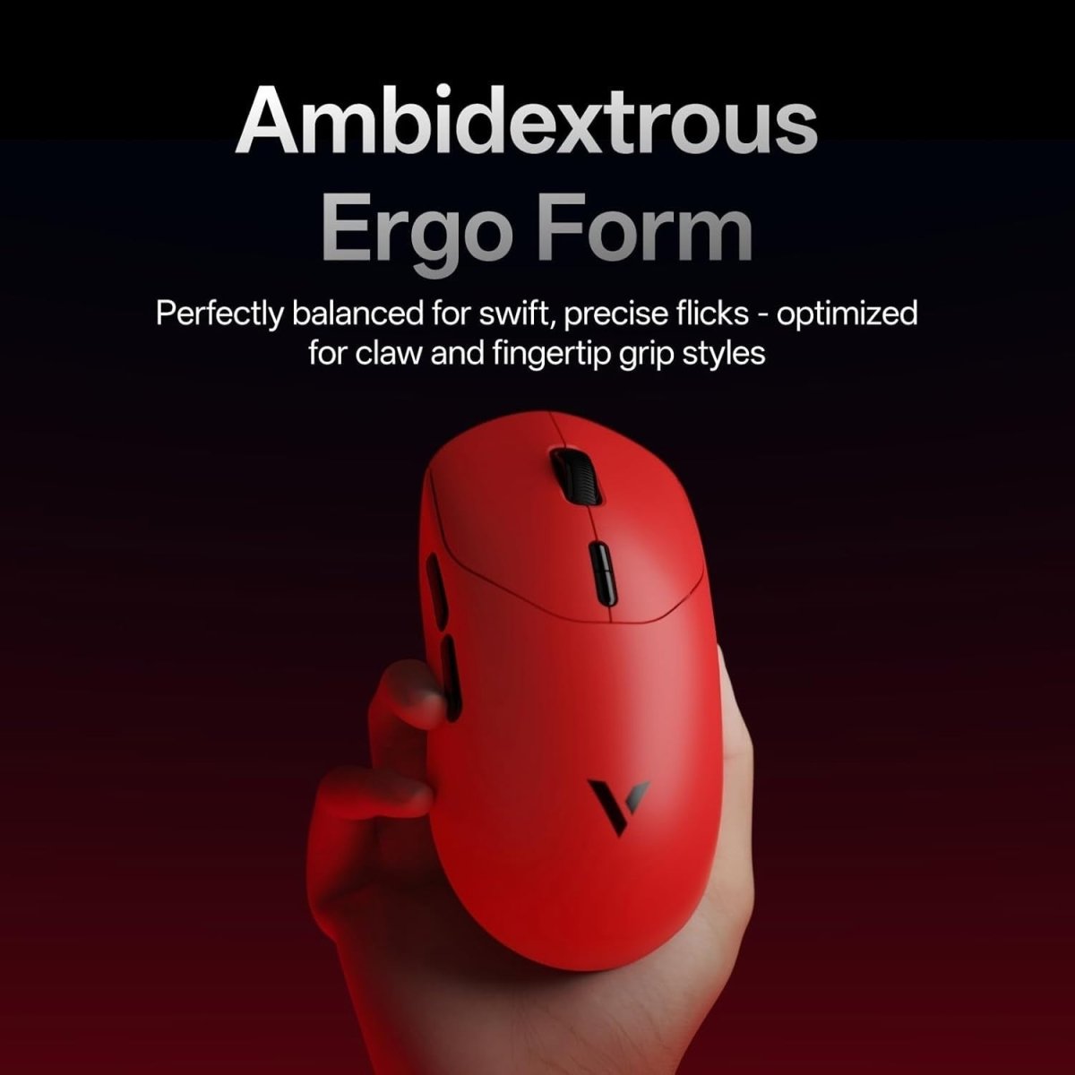 8K Wireless Gaming Mouse 30K DPI 53g 750H Battery 10 Button Red - Kwikley