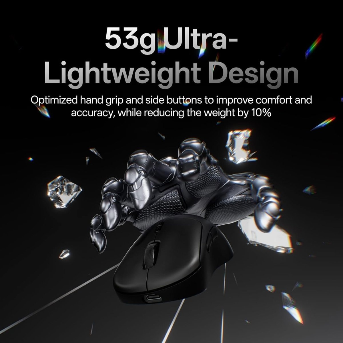 8K Wireless Gaming Mouse 30K DPI 53g 750H Battery 10 Buttons - Kwikley