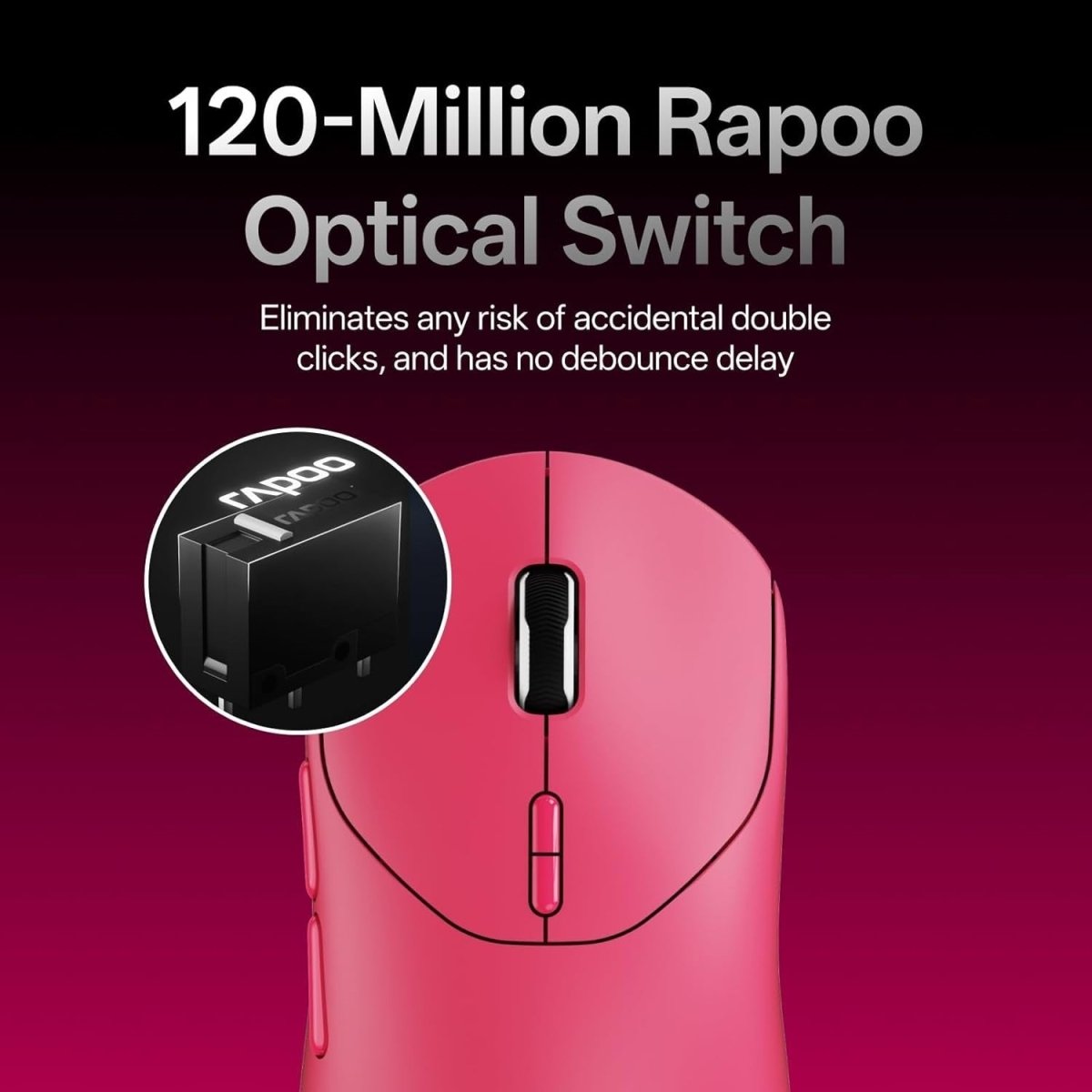 8K Wireless Gaming Mouse 30K DPI 53g Lightweight 750H RGB Pink - Kwikley