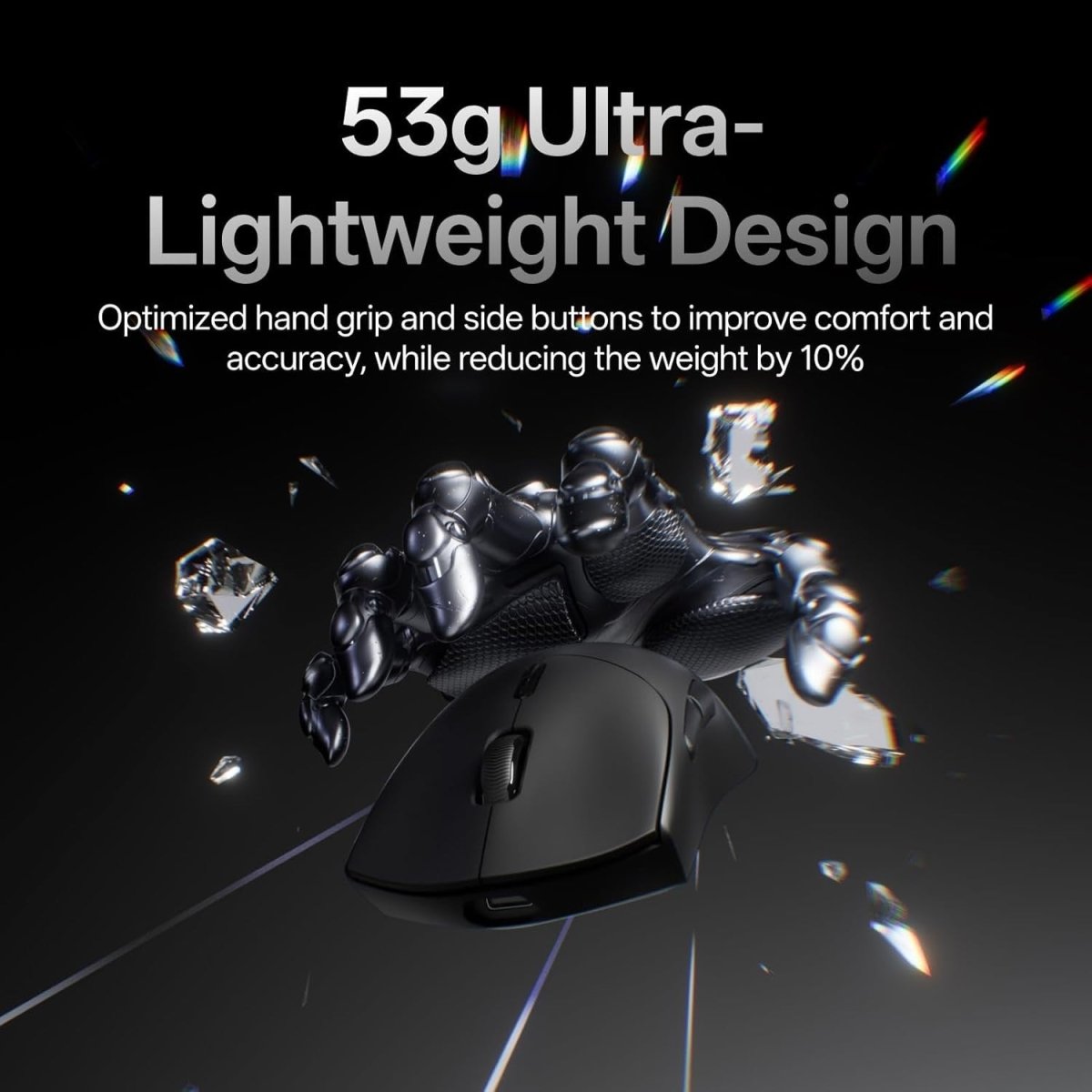 8K Wireless Gaming Mouse 53g 30K DPI 750H Battery 10 Buttons - Kwikley