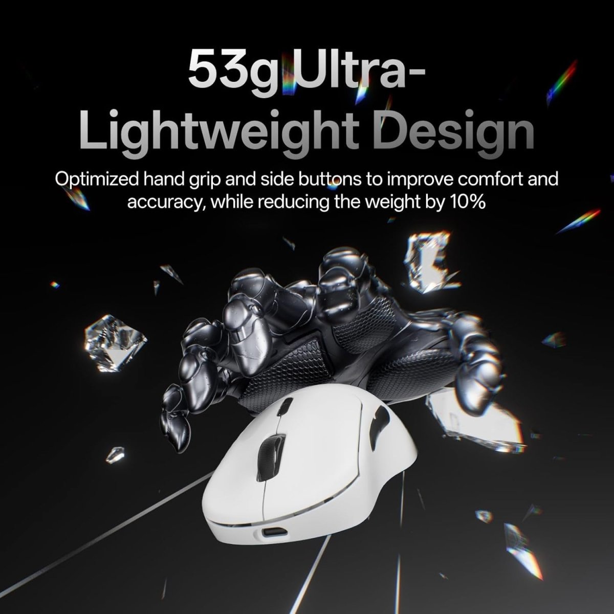 8K Wireless Gaming Mouse 53g Lightweight 30K DPI 750H Battery - Kwikley