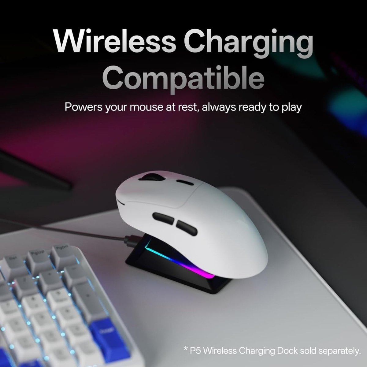8K Wireless Gaming Mouse 53g Lightweight 30K DPI 750H Battery - Kwikley