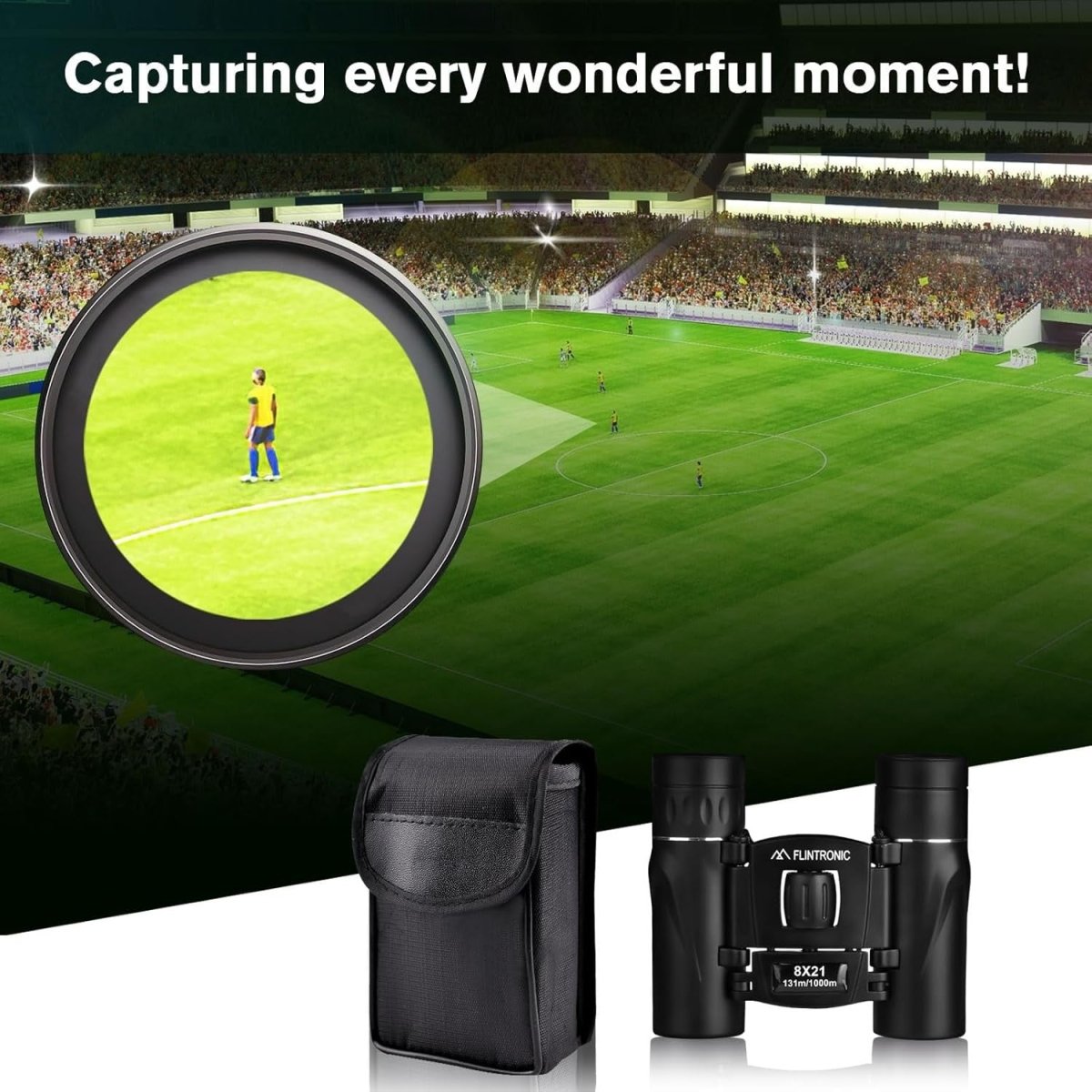 8x21 Mini Compact Binoculars HD Waterproof Pocket Size Travel Hiking Camping - Kwikley
